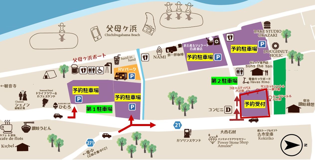 父母濱村 停車場地圖